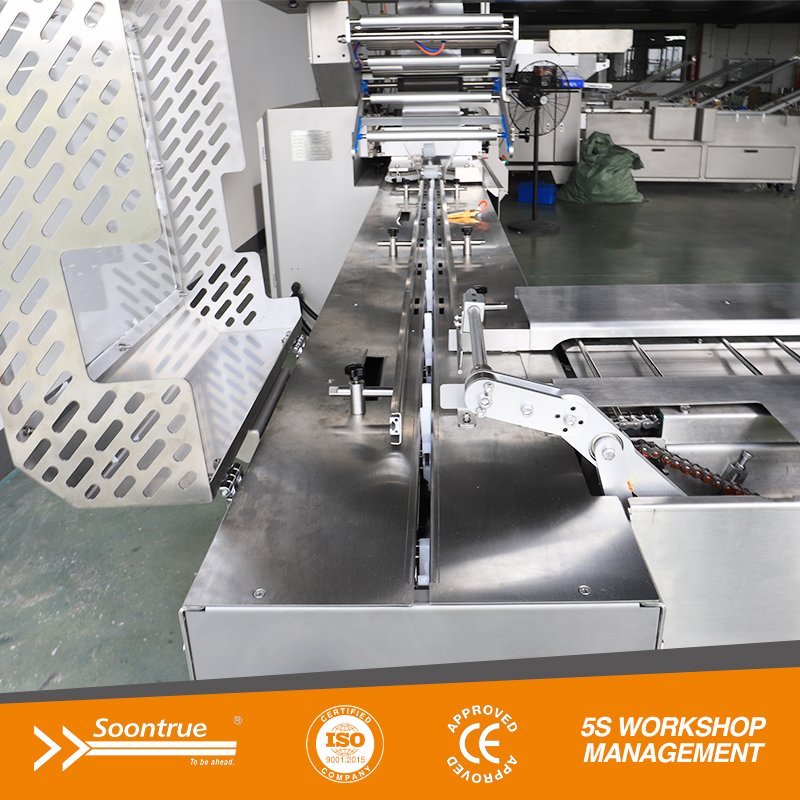 SI-150L On Edge Biscuit Packaging Machine With L-shape Conveyor